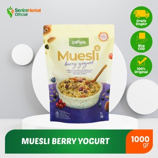 Safiya - Muesli Oatmeal Sereal Rendah Kalori Rasa Berry Yogurt Original 100% isi 1 kg