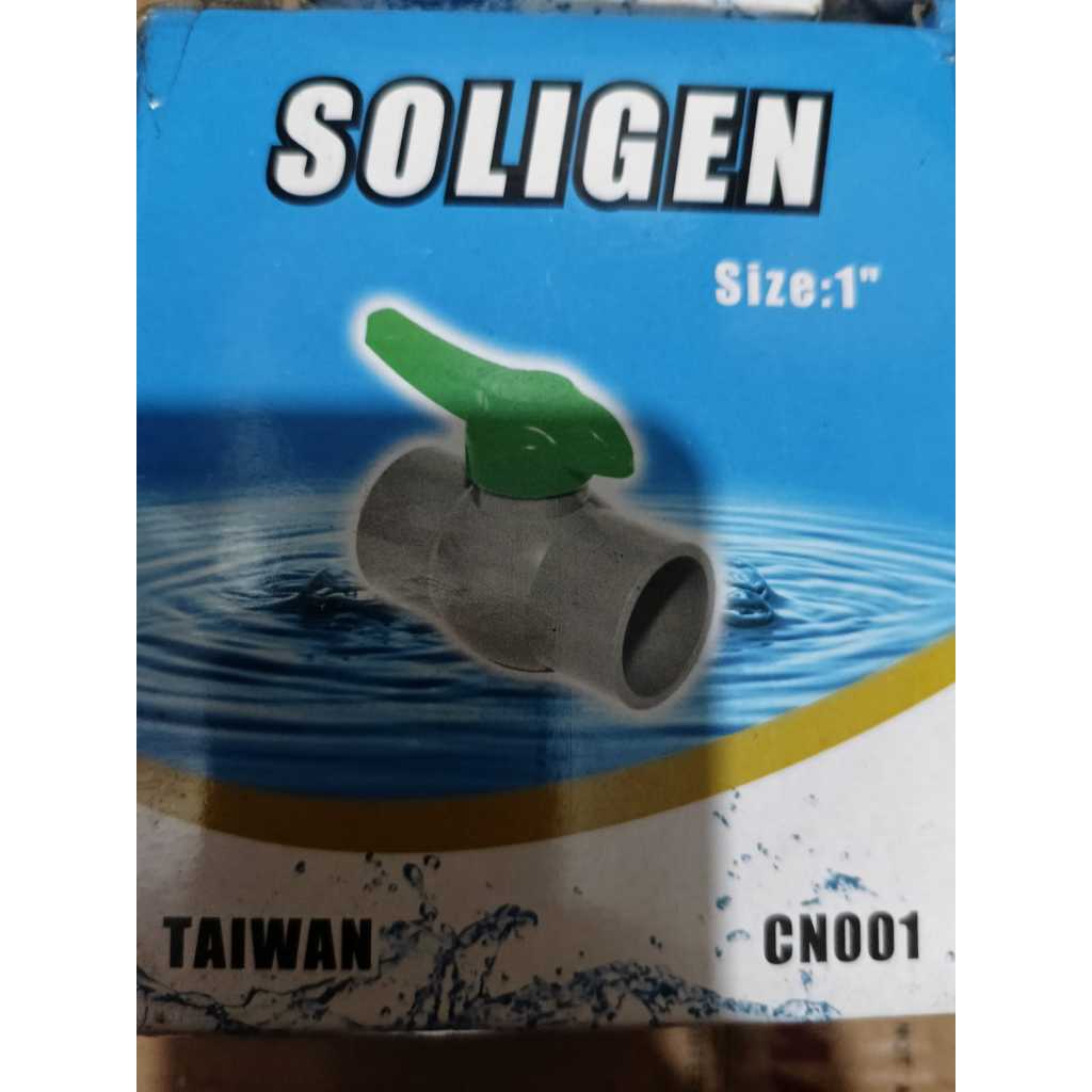 SOLIGEN BALL Valve Stop Valve Stop Valve ขนาด 1/2 นิ้ว 3/4 นิ้ว 1 นิ้ว PVC Stop Valve