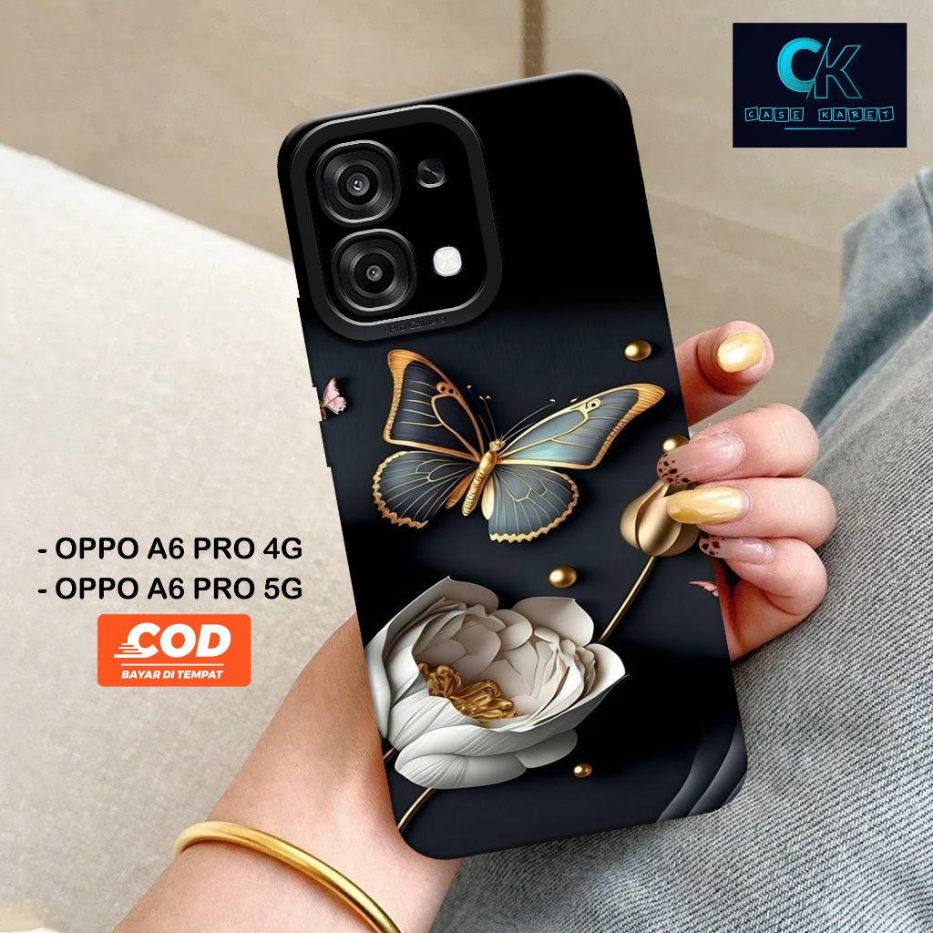 HP เคส OPPO A6 PRO 4G / A6 PRO 5G 2025 ใหม่ล่าสุด - เคสแฟชั่นผีเสื้อ - เคสยาง - เคส OPPO A6 PRO 4G /