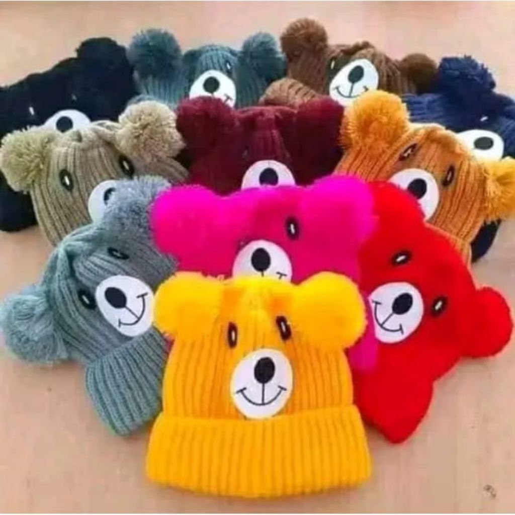 VIQ Bear Beanie Hat Beanie Hat หมวกเด็ก/เด็ก