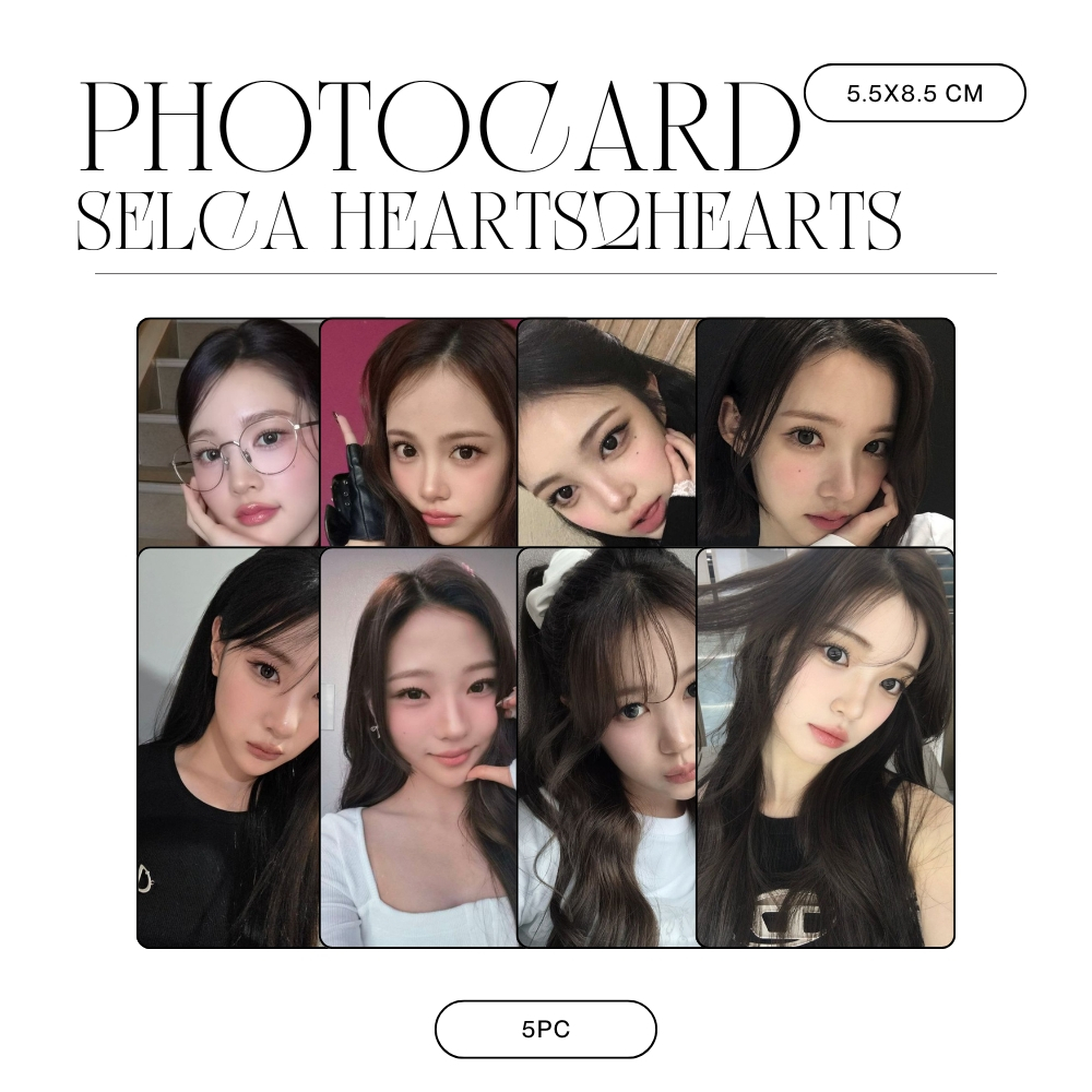 ภาพถ่าย HEARTS2HEARTS SELCA FOCUS 5 ชิ้นการ์ด UNOFFICIAL H2H CARMEN JIWOO YUHA JUUN ANA IAN YEON