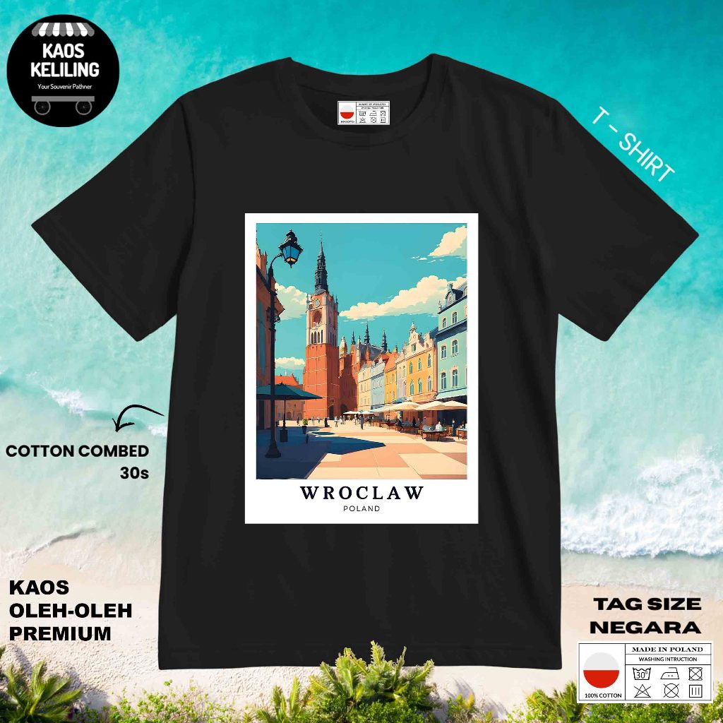 POLAND 5 SOUVENIR เสื้อยืด POLAND ALCI LABEL TAG ของขวัญพรีเมี่ยม SOUVENIR CLOTHES