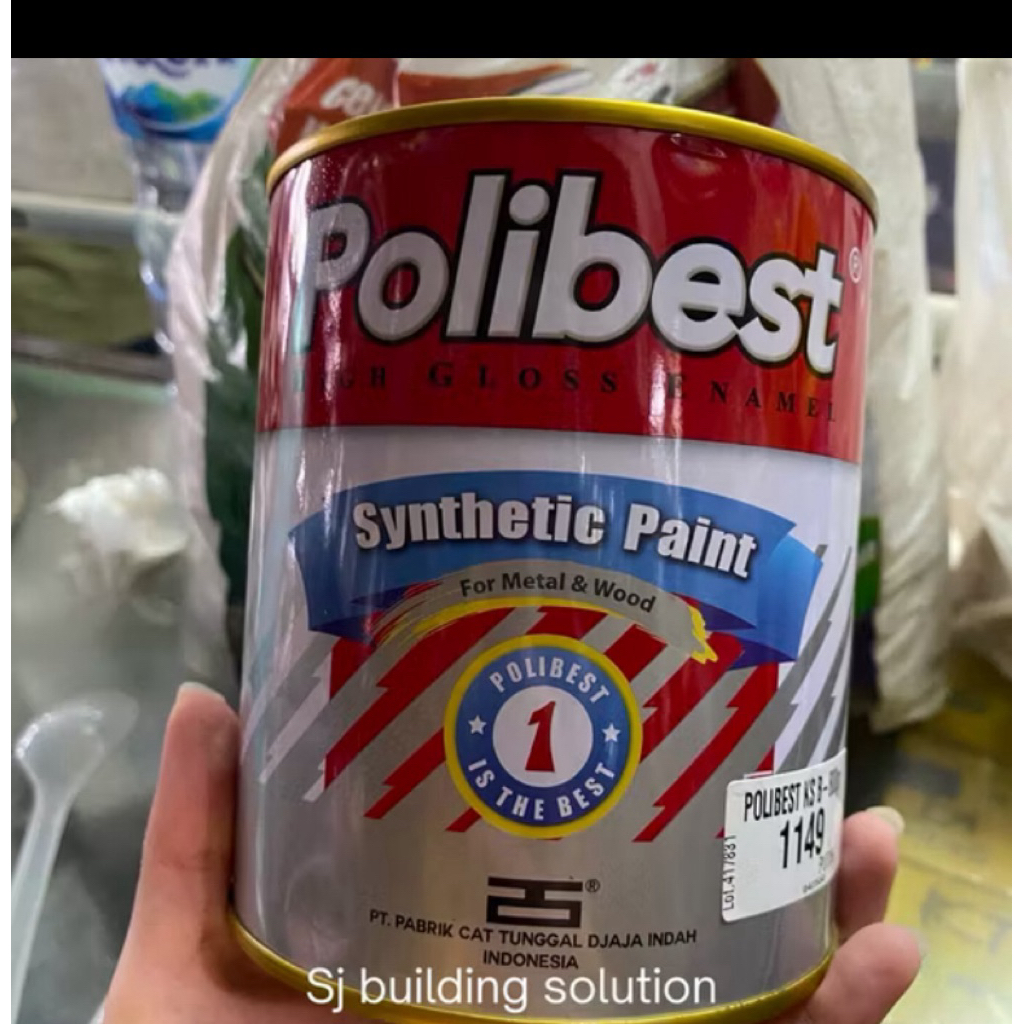 Polibest 942m สีฟ้าสดใส 1 กก. 1 กก. รูปหลายเหลี่ยม สีน้ํามันไม้และสีเหล็ก