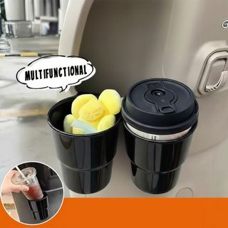Tempat Sampah 2in1 Mobil Tempel Gantung Dudukan Bentuk Tempat Gelas Botol Asbak Minuman Gantung HP Smartphone Kacamata Cup Holder Armrest Door Side Seat Back Door Pocket Kait Pintu Tambahan Universal Multifungsi Organizer Perapih Mobil Motor Stroller