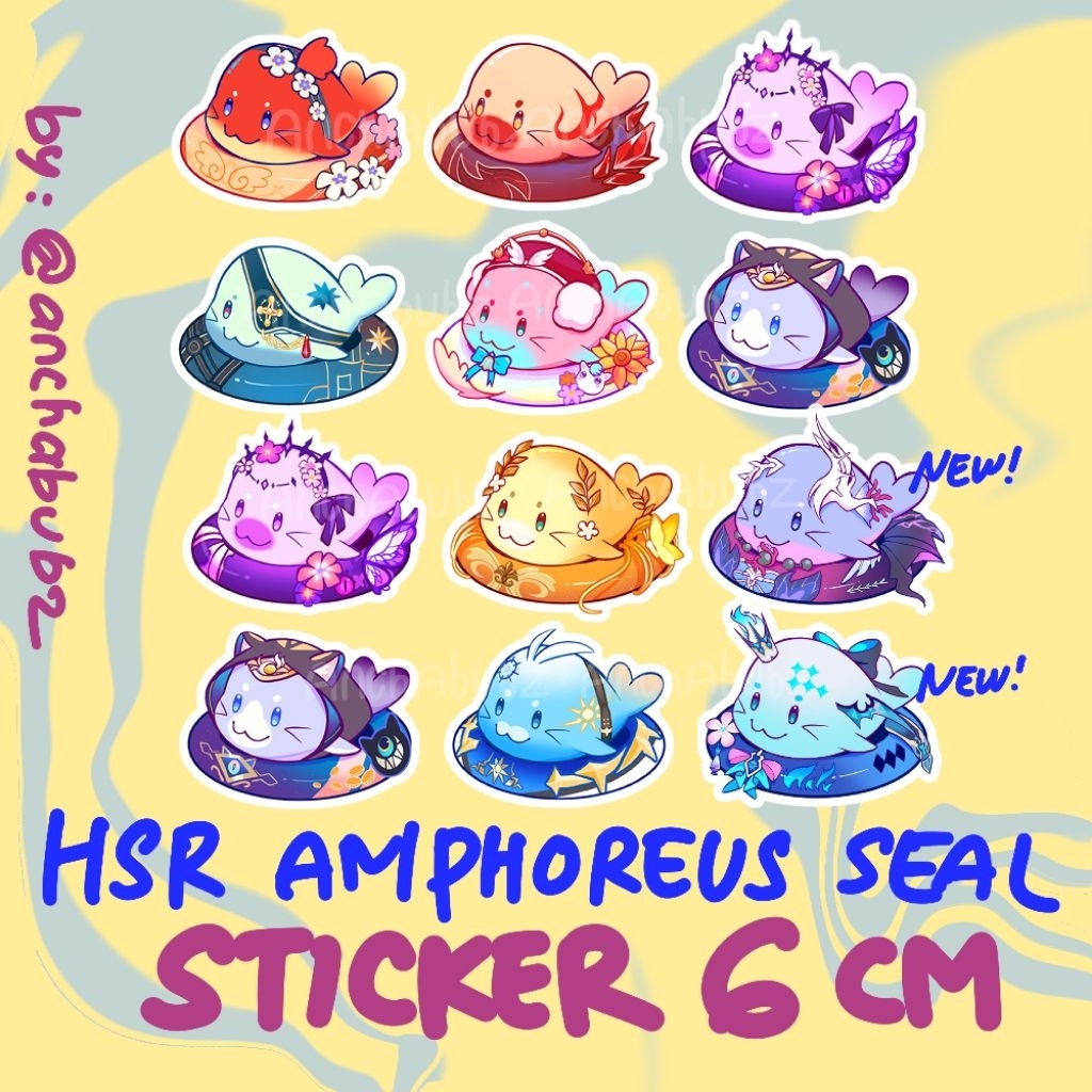 สติ๊กเกอร์ HSR รางดาว Honkai AMPHIOREUS SEAL (ไมเดอิ, ไผ่นอน, Anaxa, Castofrice, Tribbie, Aglaea, Hy