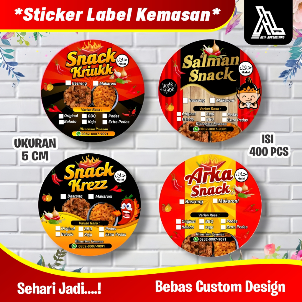 พิมพ์ A3 สติ๊กเกอร์ตัด CHROMO / พิมพ์อาหารและเครื่องดื่ม PACKAGING LABEL STICKERS ONLINESHOP