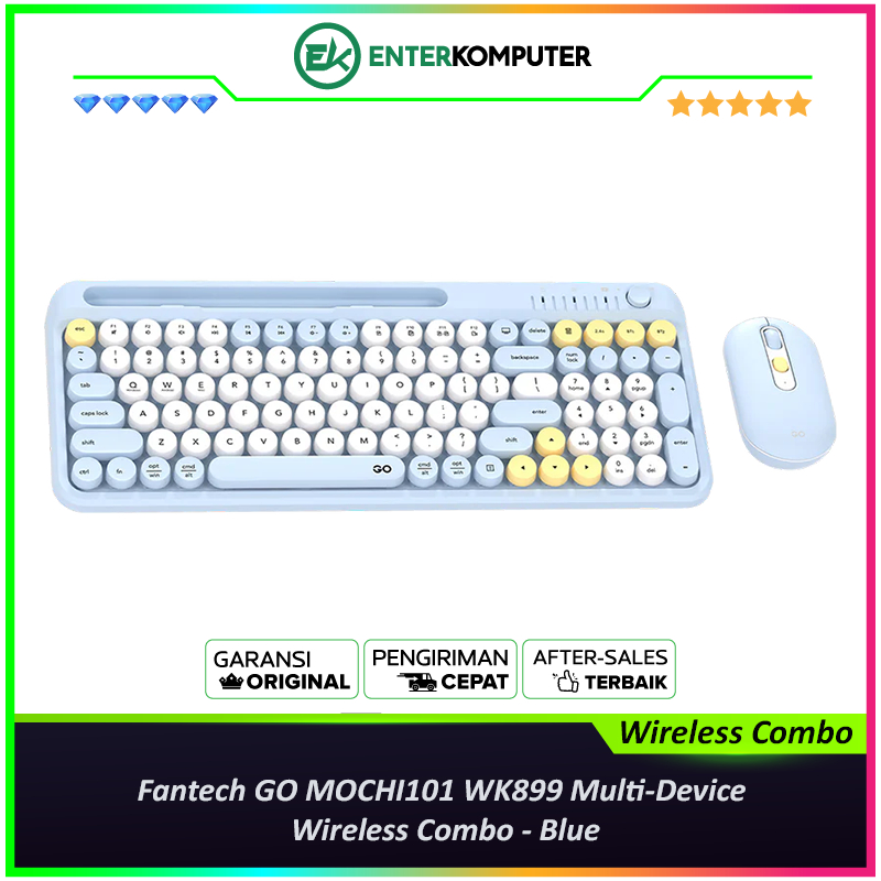 Fantech GO MOCHI101 WK899 Multi-Device Wireless Combo - สีฟ้า