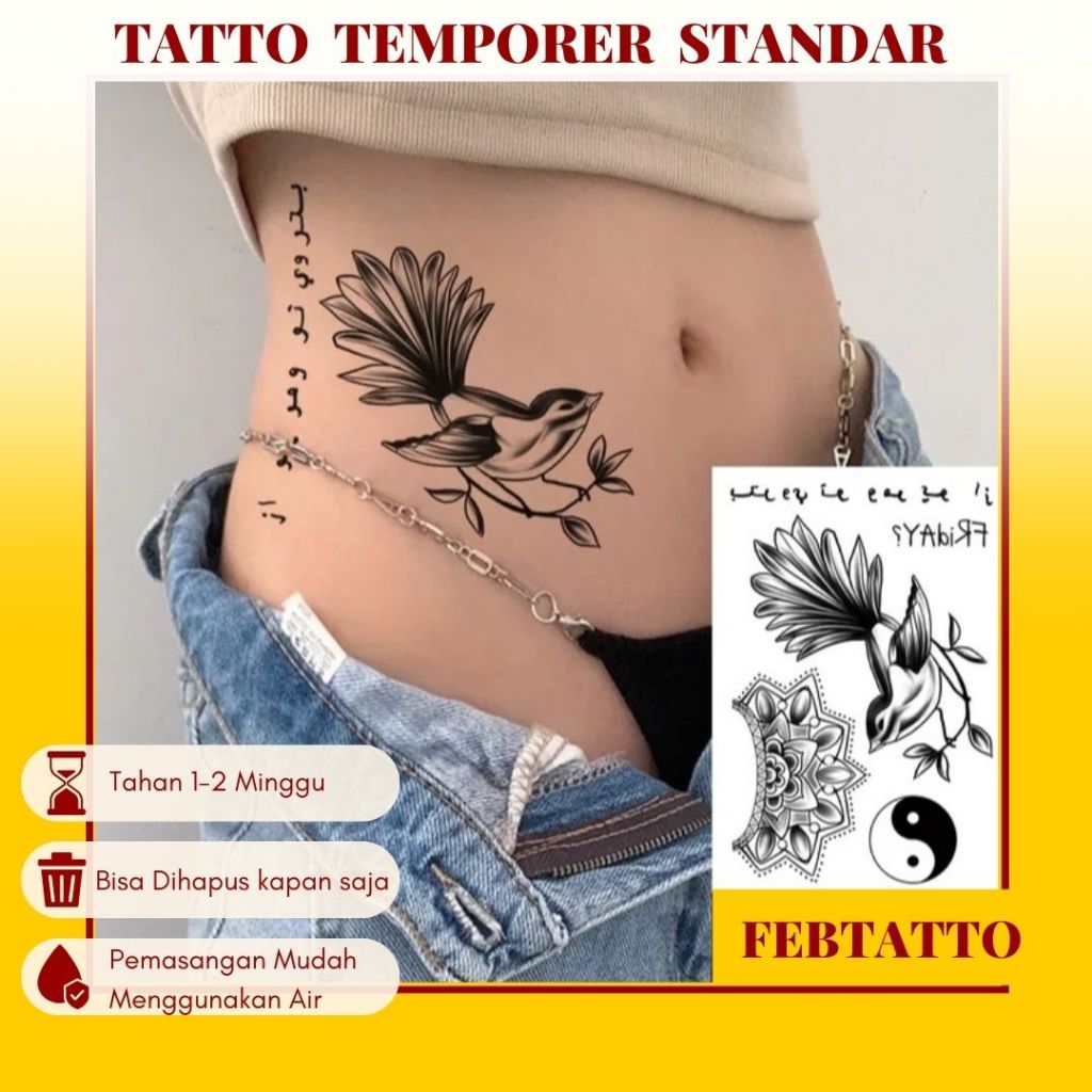 รอยสักชั่วคราวขนาด 21cmx15cm Aesthetic Tattoo Motif ชั่วคราว Tattoo สติกเกอร์ฮาลาลขายส่งน้ํา Tattoo 