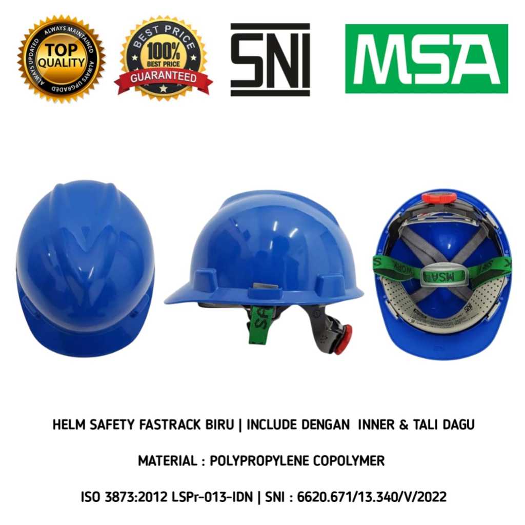 หมวกกันน็อค LOKAL MSA + Fastrack + สายรัดคางไนลอน MSA Project Helmet fast track Blue MSA Local Helme