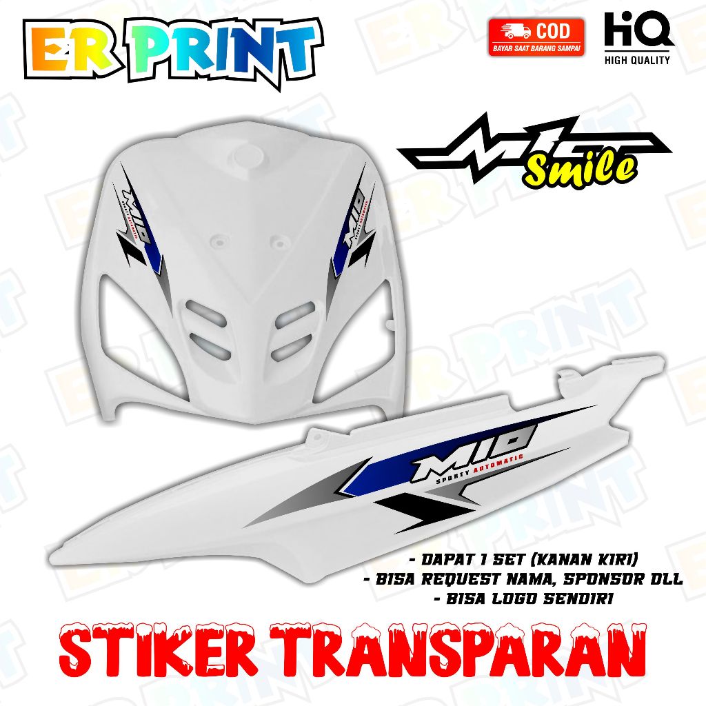 Mio Smile สติ๊กเกอร์ใส Anti-Fade Cool Mio Smile Striping Yamaha Mio Smile Striping การออกแบบมีสไตล์