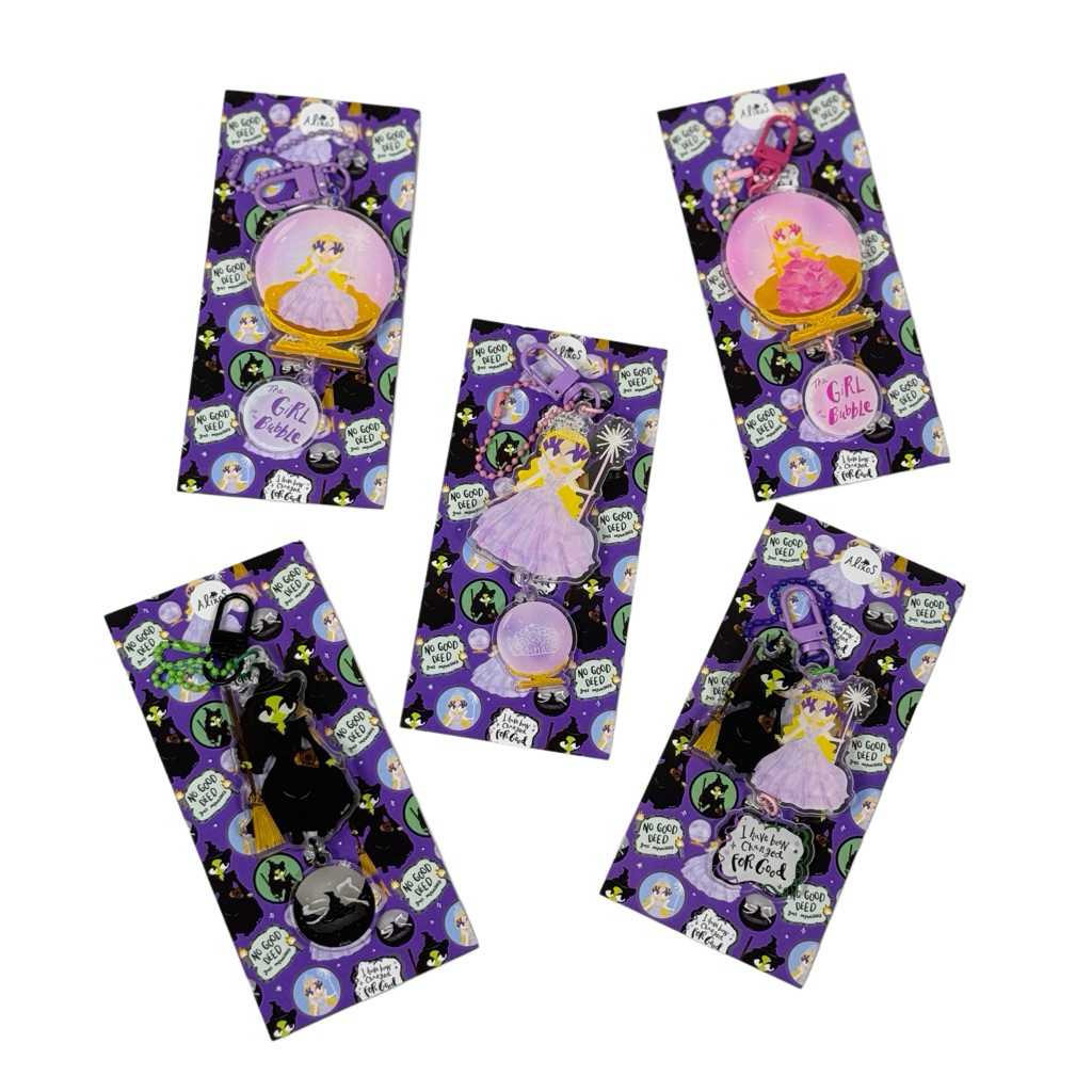 พวงกุญแจอะคริลิคแม่มดสีเขียวอย่างดีโดย Alixos Wicked