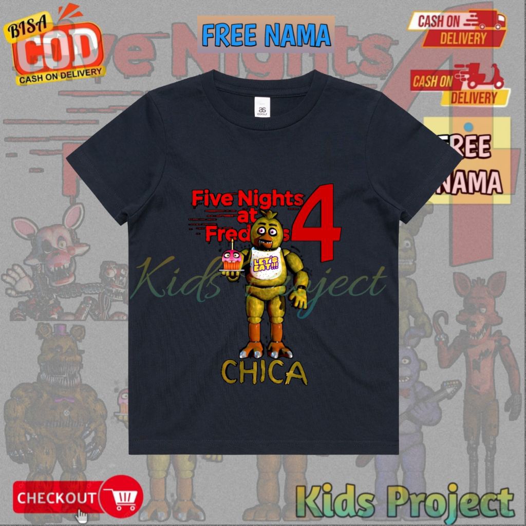 Chica Five Nights at Freddys 4 Character Kids T-Shirt