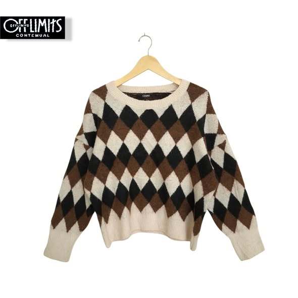 เสื้อกันหนาวผ้าฝ้ายหนา Kett Argyle BW-Brown (CODE: B121/L2 - 24)