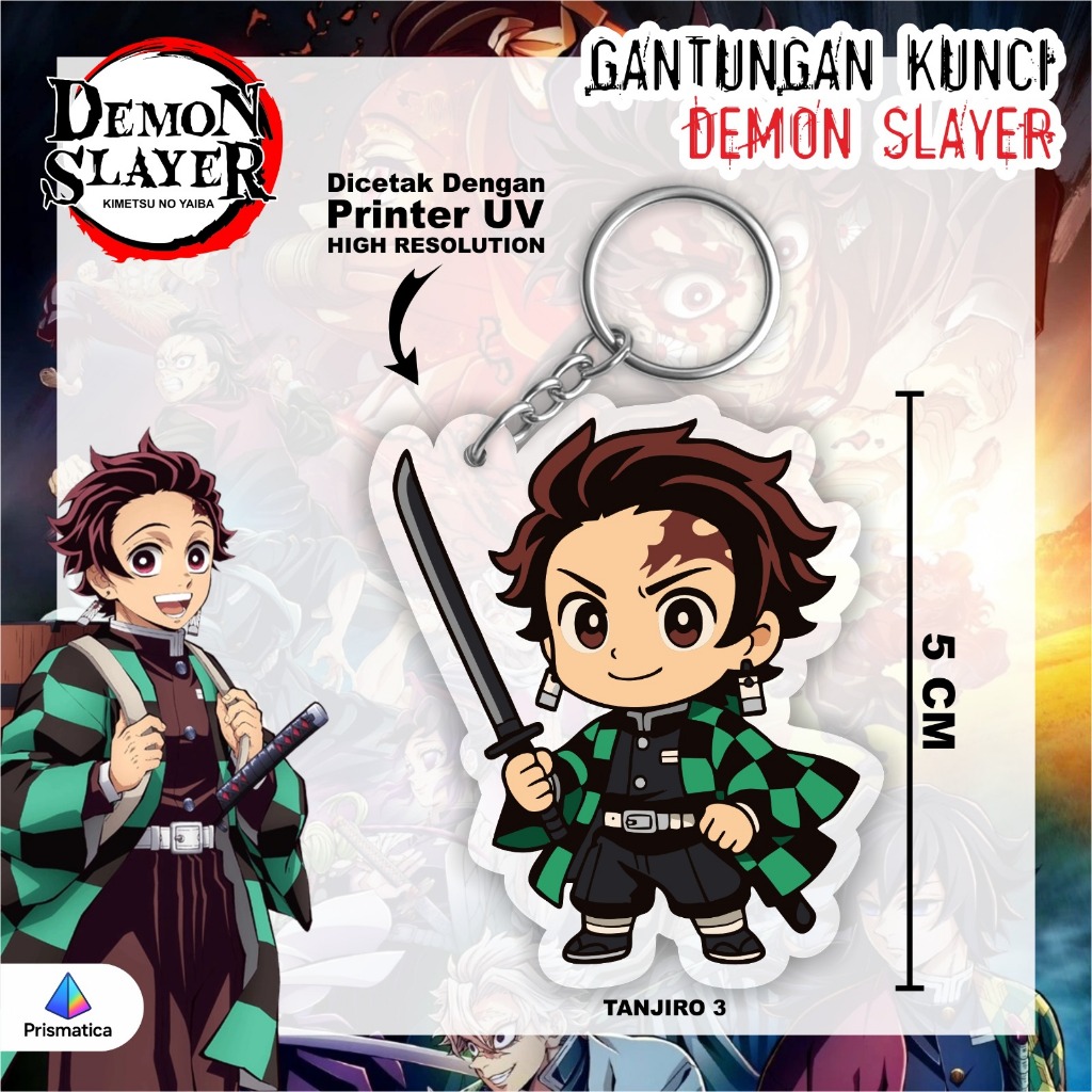GANTUNGAN พวงกุญแจ Demon Slayer - พวงกุญแจ Kimetsu No Yaiba - พวงกุญแจอนิเมะอะคริลิค [Tanjiro 03]