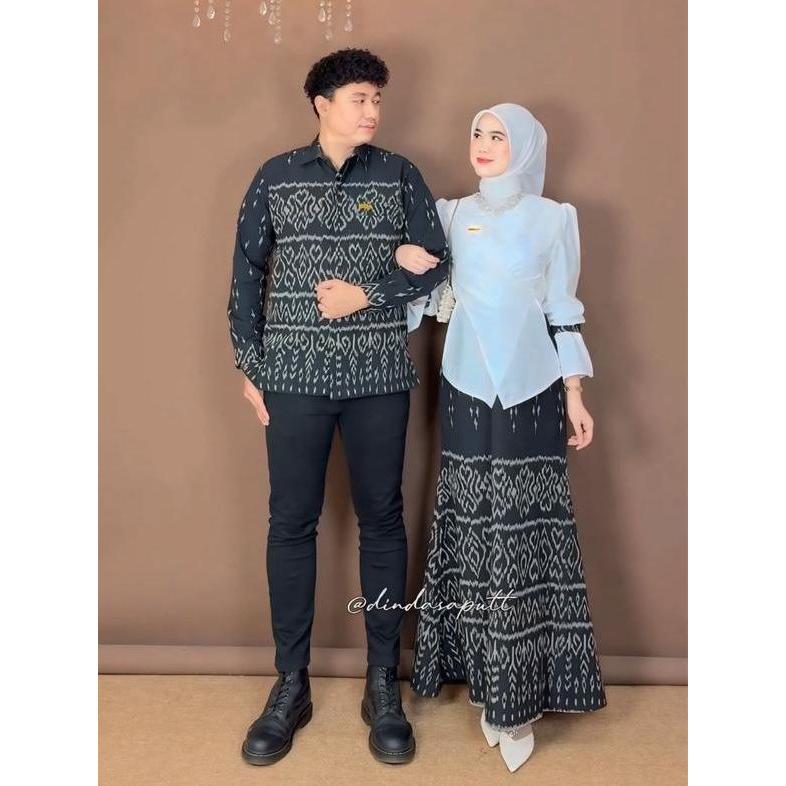 KEMEJA BLACK WHITE COUPLE WOVEN CLOTHES SELINA DRESS MENS WOVEN SHIRT WOMENS DRESS EID COUPLE OUTFIT
