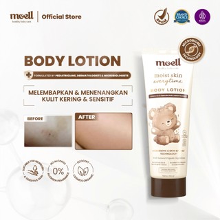 Moell Body Lotion Bayi 185gr - Body Lotion Untuk Kulit Sensitif & Kering - Pelembap Bayi Anak Daily Use - Sensitif, Kering, Ruam (Eksim) - Skincare Bayi - Skincare Anak