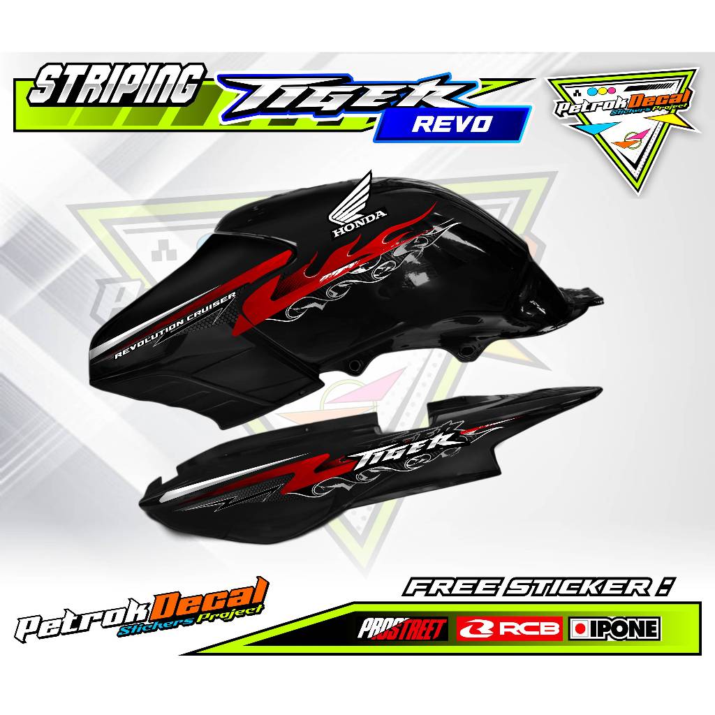HONDA TIGER REVO VARIATION STRIPING - STREET FIRE / HONDA TIGER REVO MOTORCYCLE VARIATION STICKER LI