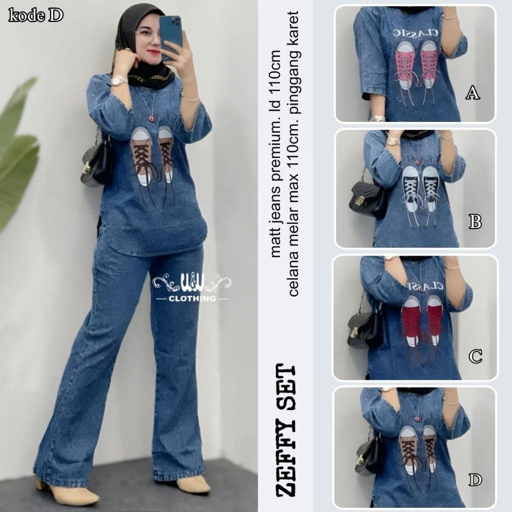 Zeffy Womens Set Full Jeans Premium Bestseller Original By W&W