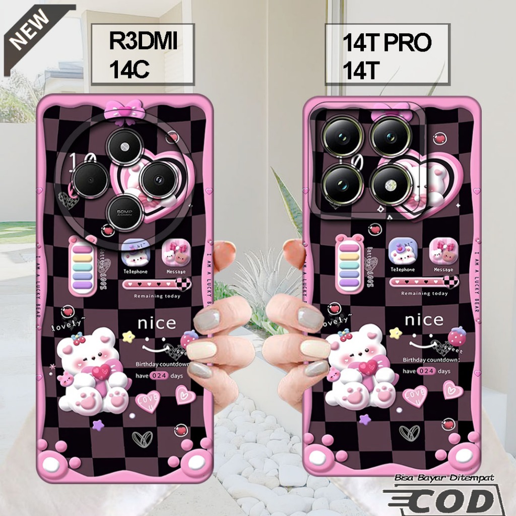 เคส XIAOMI REDMI 14C - เคส XIAOMI 14T - เคส XIAOMI 14T PRO _ปลอกซิลิโคนยืดหยุ่นใสสีดํา