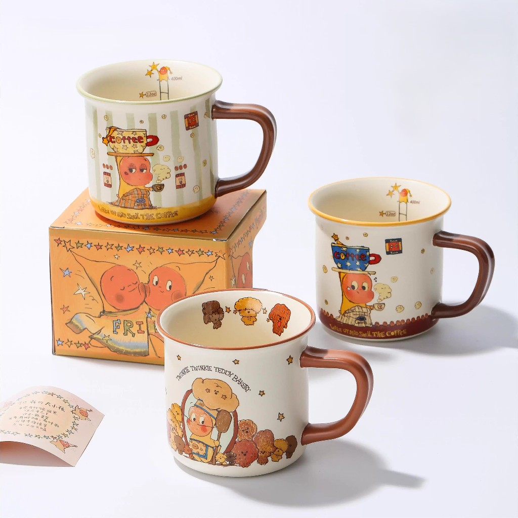 [NESTA HOME] Twinkle Ceramic Mug 430ml การ์ตูนน่ารัก – แก้วสุนทรียศาสตร์ ถ้วยชากาแฟ ของขวัญพิเศษ