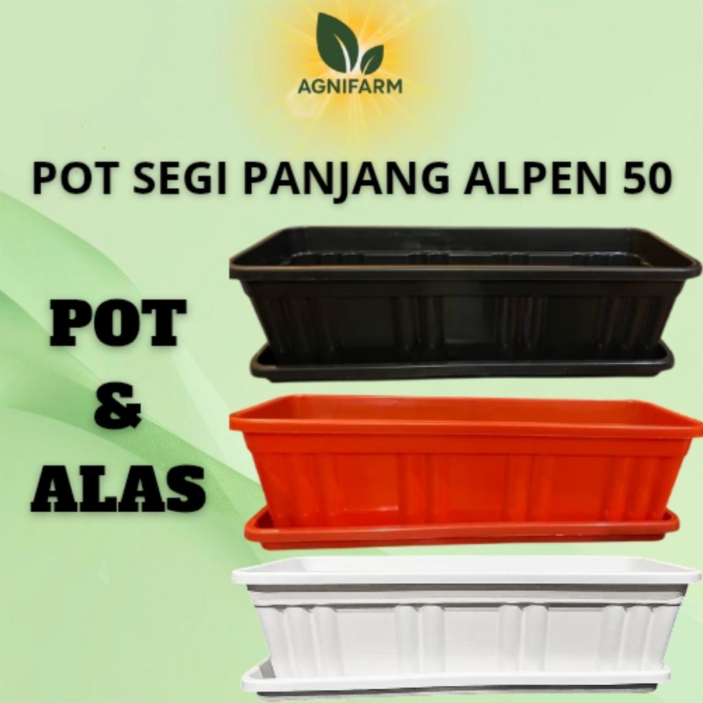 Agnifarm - ALPEN LONG POT 50 FLOWER POT, หม้อยาว, หม้อ ALPEN 50 ซม., หม้อ