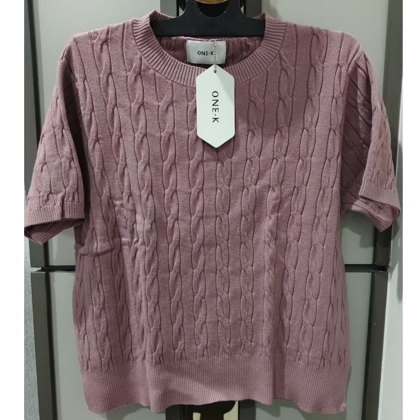 เสื้อผ้าถักแบบใหม่ Dusty Pink One-K