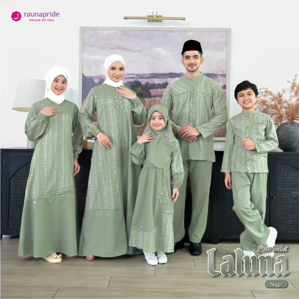 Sarimbit Laluna Sage ชุดครอบครัวมุสลิม-SAGE โดย rauna pride