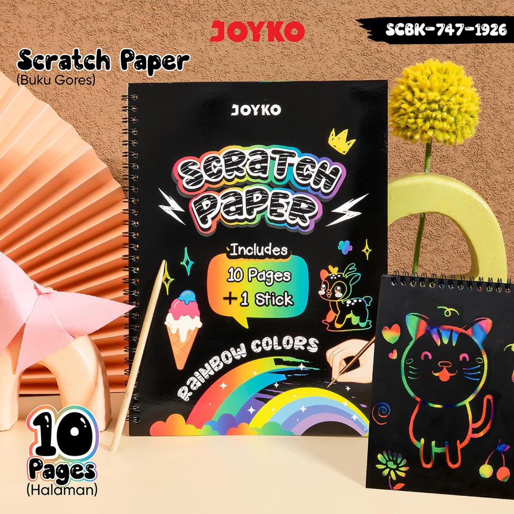 JOYKO กระดาษขูด Book Magic Rainbow สี Scratch Drawing Book SCBK-747-1926