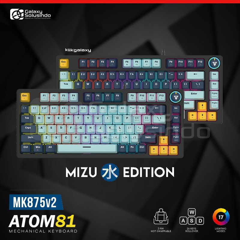 Fantech MK875 V2 ATOM81 RGB 75% Wired Mechanical Gaming Keyboard - สีกรมท่า - Taro Switch