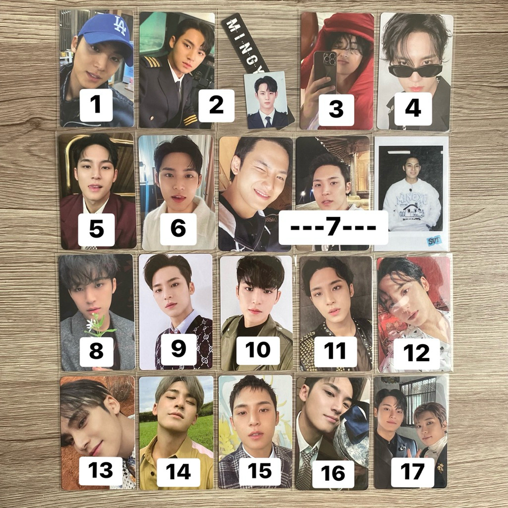 [REPRICE] SEVENTEEN MINGYU PHOTCARD OFFICIAL svt pc scotups choi seungcheol kkuma cim dress cxm jxw 