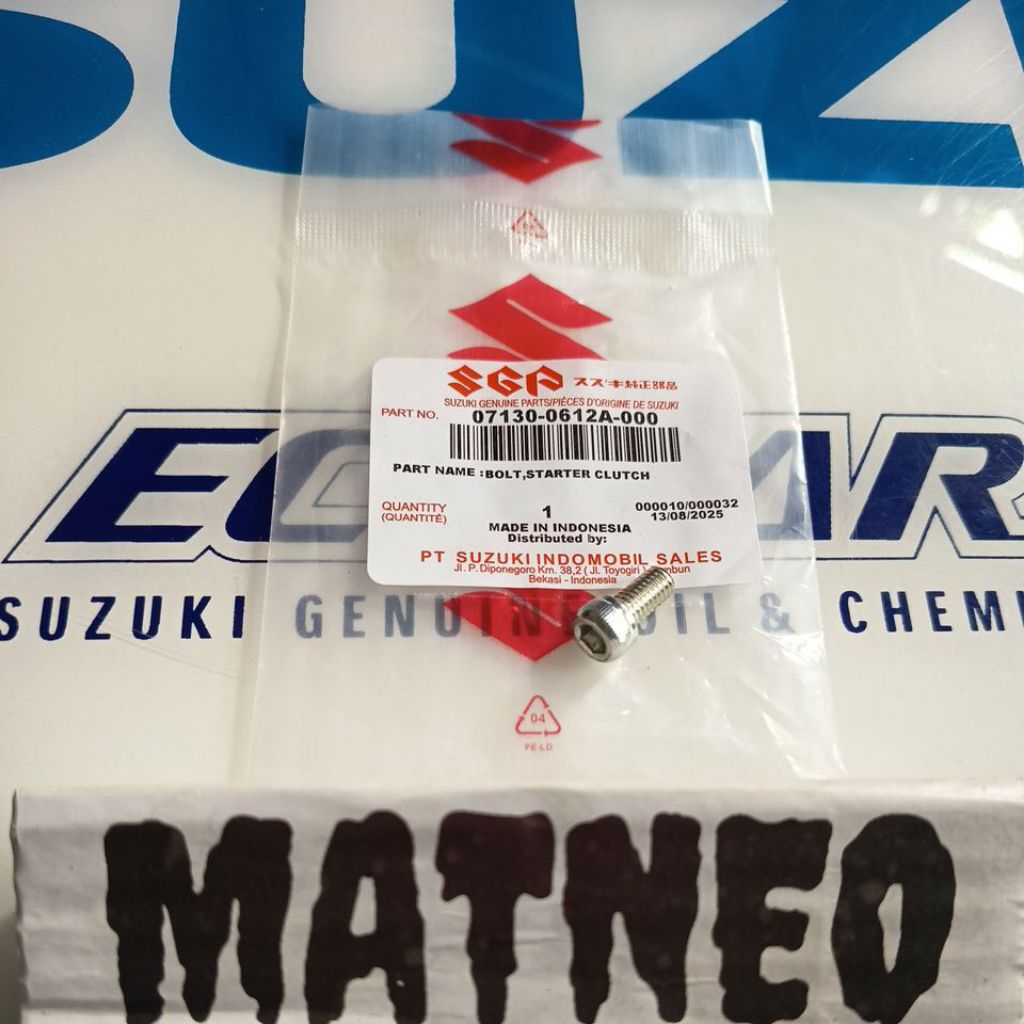 MESIN 6X12MM HEXANGEL HEAD BOLT ENGINE TRANSMISSION COVER HAYATE SKAYDRIVE SMASH SATRIA SGP 07130-06