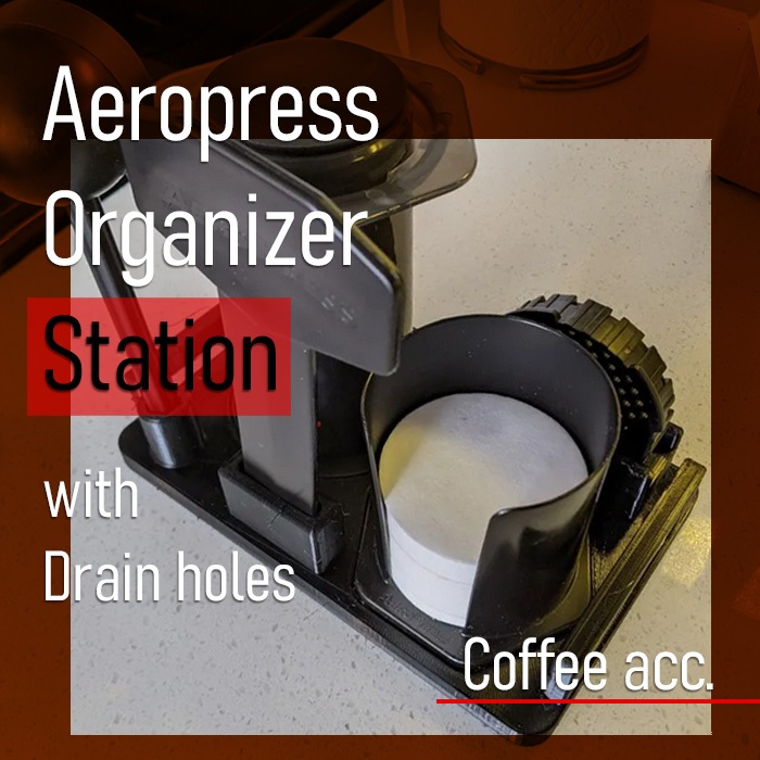 Aeropress Coffee ORGANIZER Station Desktop Stand Custom Color Barista Coffee Holder