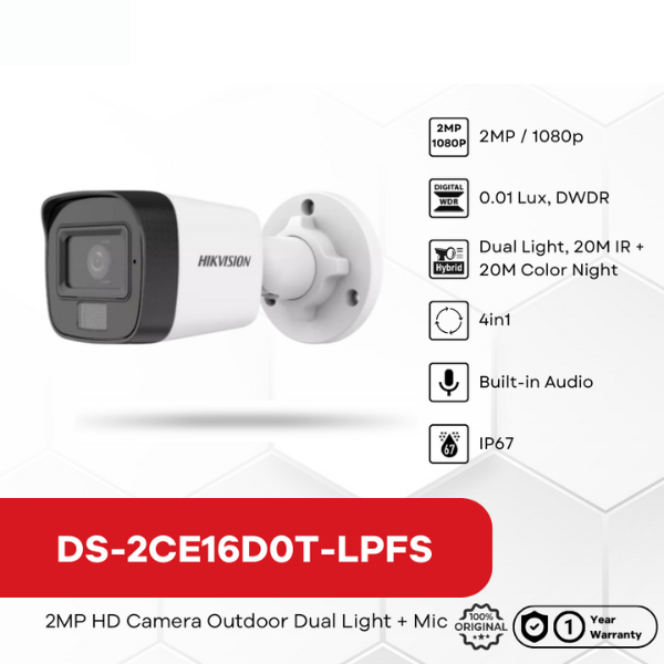 ใหม่ประเภท exlpf HIKVISION กล้องวงจรปิดกลางแจ้ง 2MP 1080P / DS-2CE16D0T-LPFS 2ce16 d0t