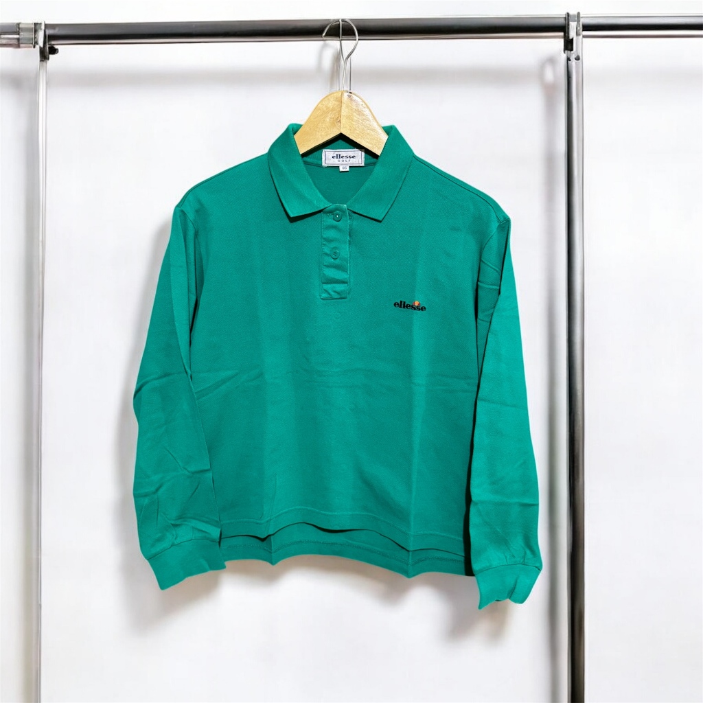 ELLESSE Golf เสื้อโปโลแขนยาวผู้หญิง | Ellese golf padel crop เสื้อยืดคอปกผู้หญิง
