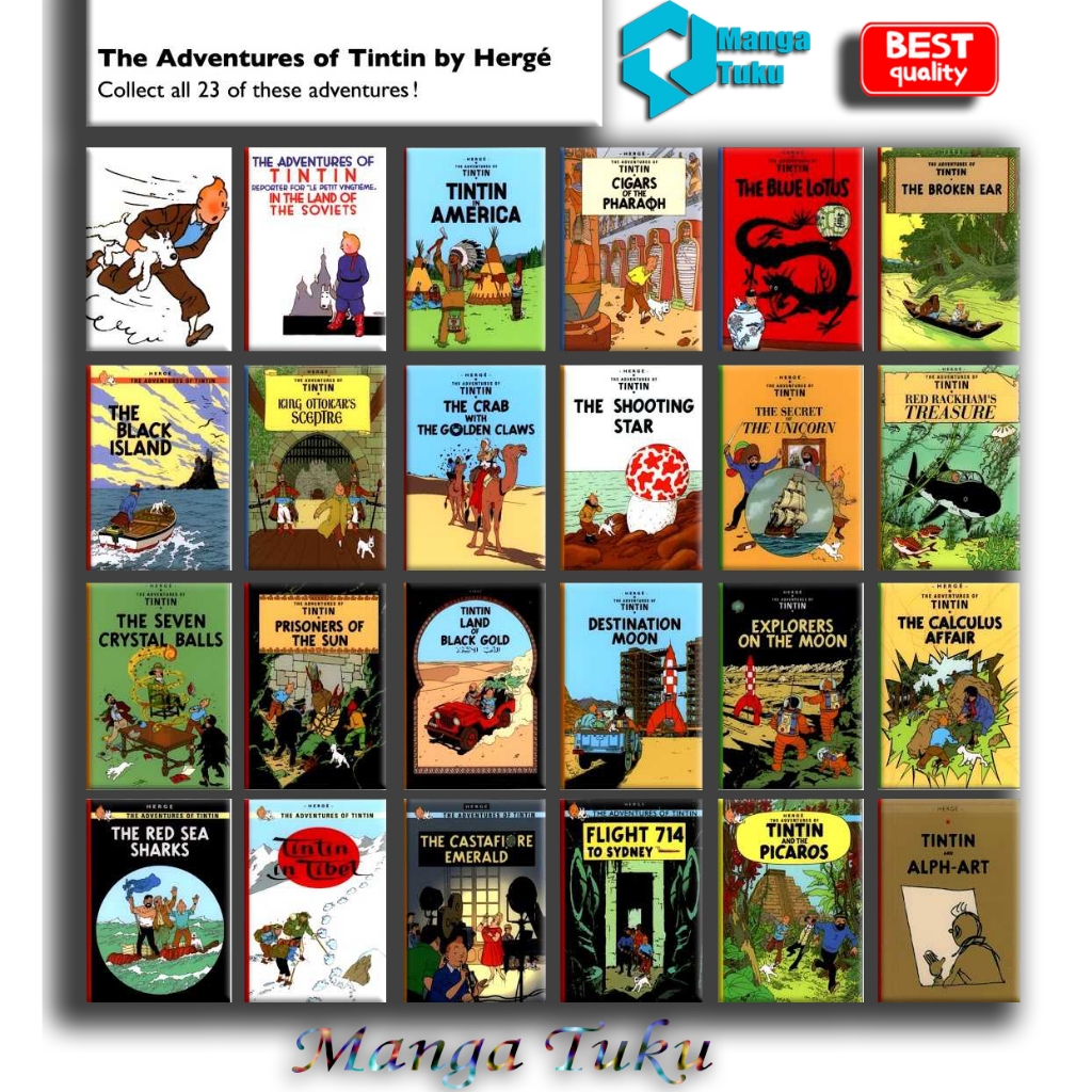 นวนิยายกราฟิก The Adventure of Tintin 24 Series Book | หนังสือภาษาอังกฤษ