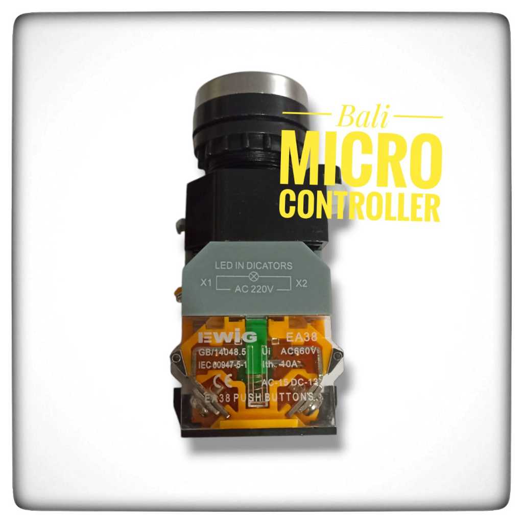 HIJAU EWIG EA38-11TD แบนล็อคไฟ LED ปุ่มกด 22 มม. 10A AC660V สีเขียว