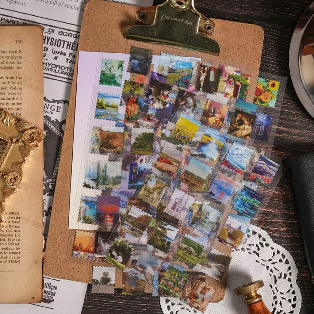 BLANJA.ids DECO STICKERS WARKO STAMP MODEL AESTHETIC STICKERS / DECO JOURNAL STICKERS / คูปอง 3 แผ่น