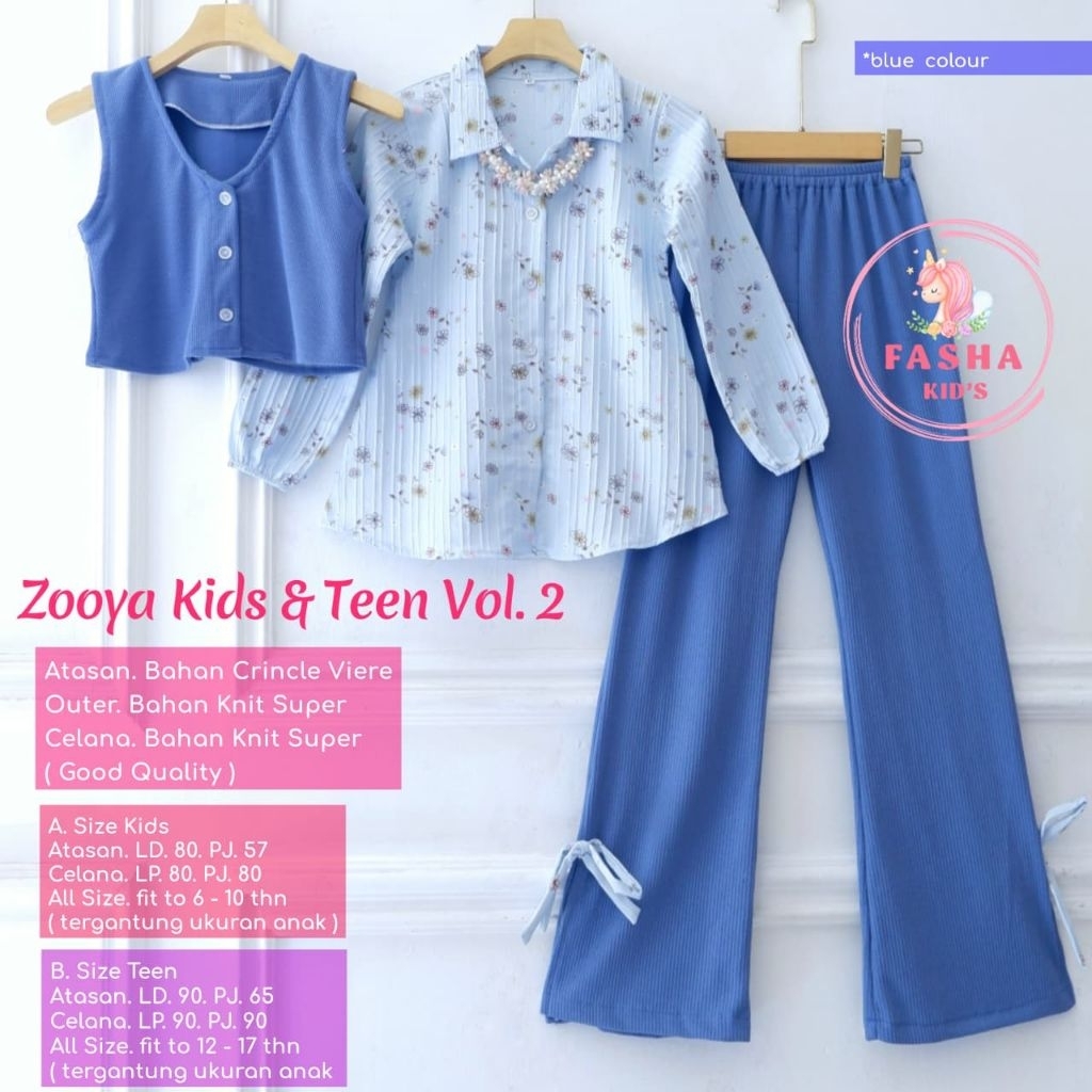 ZOOYA SET KIDS TEEN / LIODRA 2 / NADIA / MERIANA / LIVY / ERIKA / GITA / RISTY SET TEEN ORI FASA KID