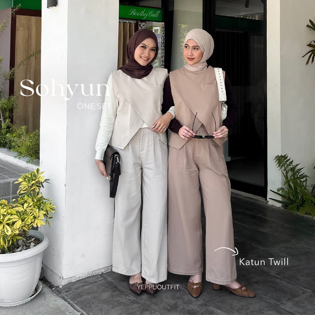 YEPPUOUTFIT - Sohyun One Set | ชุดเสื้อกั๊กและกางเกง กางเกงชั้นใน แบบอสมมาตรหนึ่งชุด