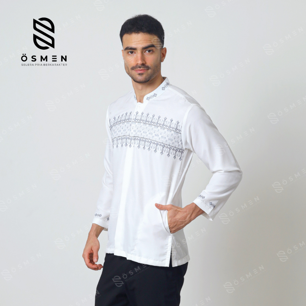 KATUN ZEKAI เสื้อเชิ้ตผู้ชาย Koko ปัก Braga Cotton แขนยาว - Osmen