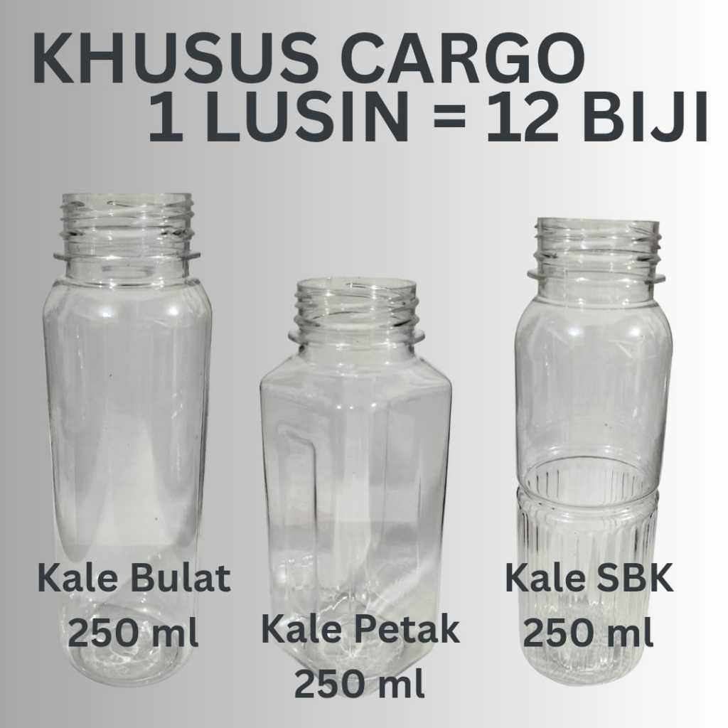 CARGO ONLY - โหล 1 ใบ = ขวดคะน้ากลม 12 ขวด / Kaleสี่เหลี่ยม / SBK Kale 250 ml + Cap