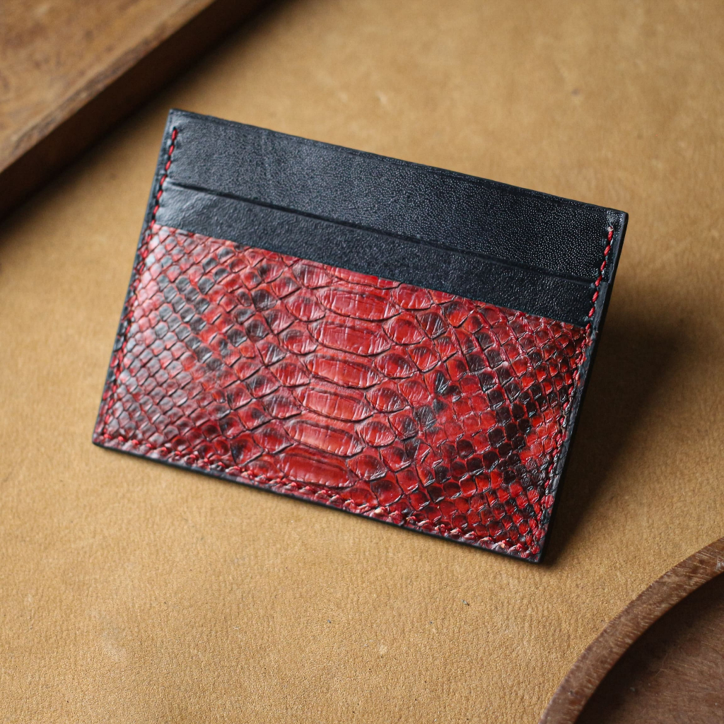 Genuine Python Leather Cardholder "The Red Python Cardholder"