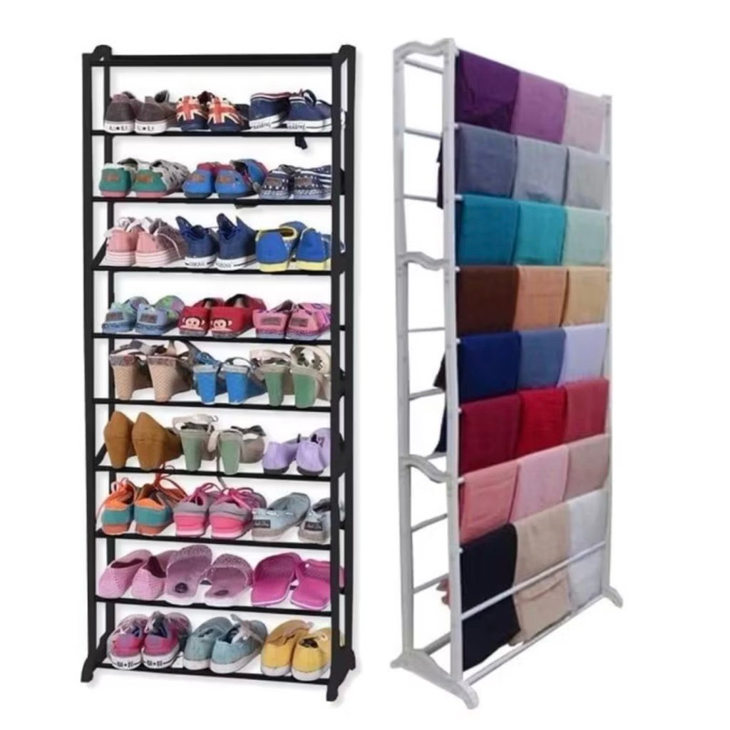 รองเท้าที่น่าทึ่ง 10-TIER / 4-TIER SHOE RACK SSN SANDALS ฟรีกล่อง 10-TIER SHOE RACK