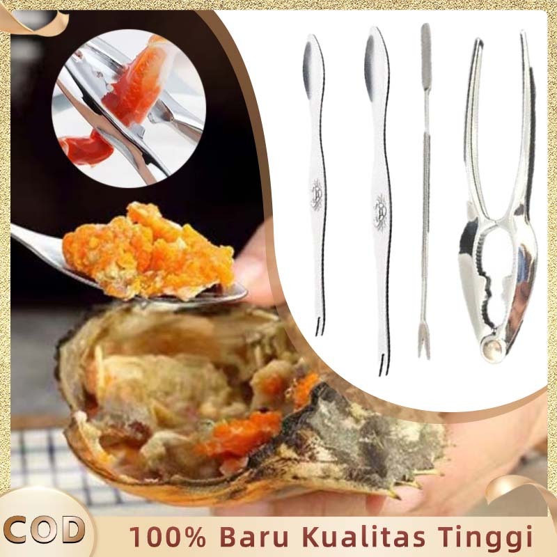 4 ชิ้น/เซ็ต Crab SHELL Crusher สแตนเลส Crab Cracker Crab Hard SHELL Crusher