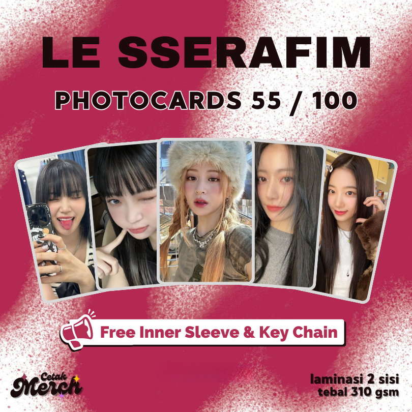 100/55 Photocard แพคเกจ 1 ด้าน LE SSER4F1M Kpop 310GSM หนา Glossy | Kazuha Yunjin
