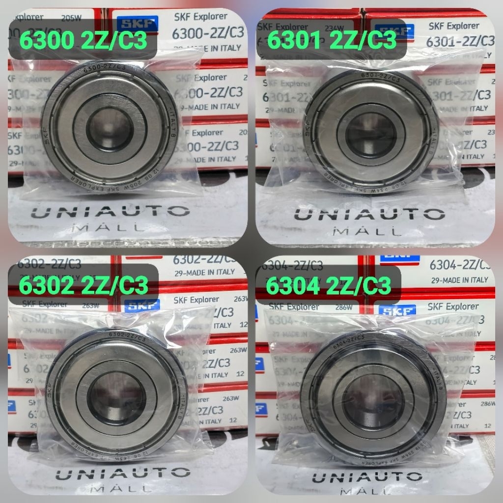 BEARING 6300 6301 6302 6304 2Z/C3 SKF IRON CAP ITALY ZZ/C3