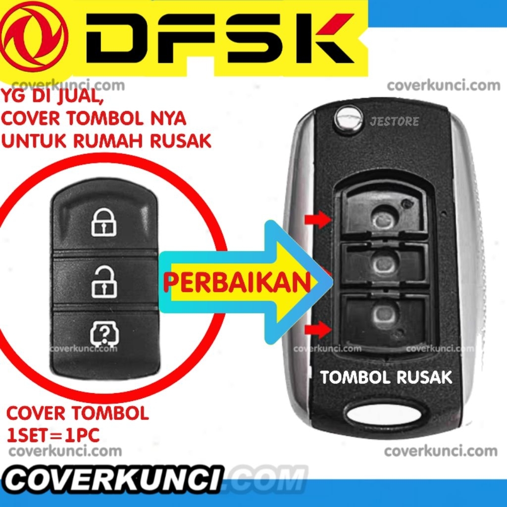 ฝาครอบปุ่ม TOMBOL DFSK GLORY ((ต่อ 1 ชิ้น)) DFSK GLORY PNP DFSK ปุ่มกุญแจรีโมทปุ่มเดี่ยว