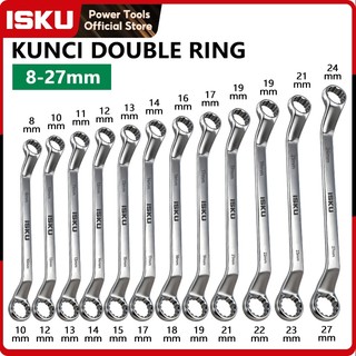 ISKU Kunci Ring Double O Shape Baja CRV 8 10 12 13 14 15 16 17 19 22 24 27 mm Alat Perkakas Bengkel Otomotif Buka Baut Macet Motor Mobil Heavy Duty Anti Slek 12 Point Tools Harga Eceran Satuan Bukan Set Kunci Pas Tahan Karat