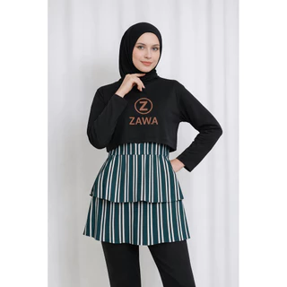 ZAWA Stella Muslimah ชุดว่ายน้ํา Strip - ชุดว่ายน้ํามุสลิมแบบสปอร์ตสําหรับสาววัยรุ่น