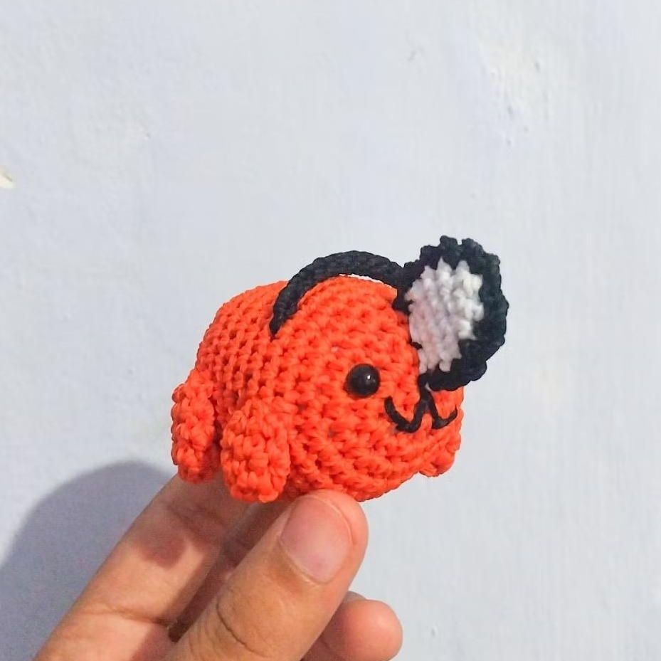 GANTUNGAN Pochita | พวงกุญแจโปชิตะ | ถักถักถัก | พวงกุญแจ